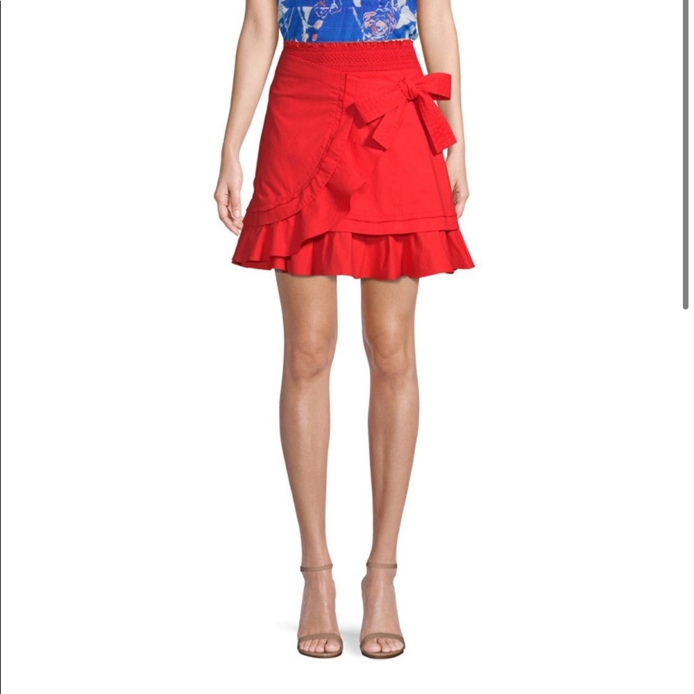 Tanya Taylor Dawson red mini skirt